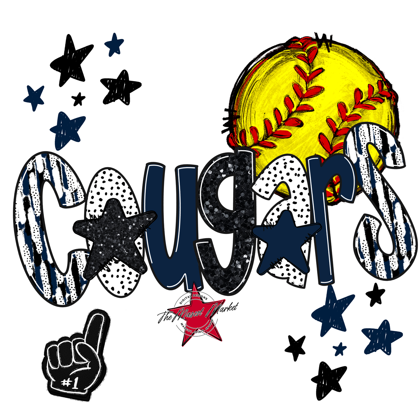 Cougars Softball Scrape-Navy