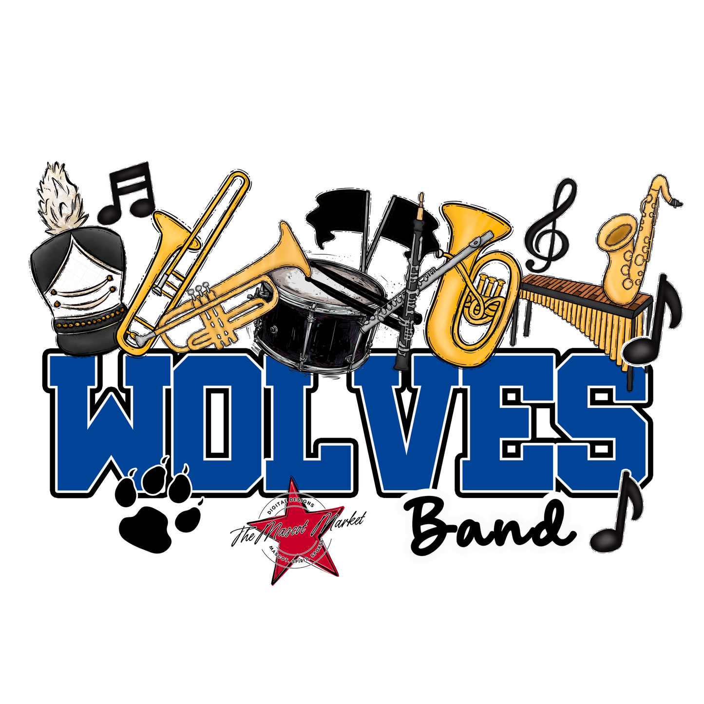 Wolves Varsity Band-Off Blue