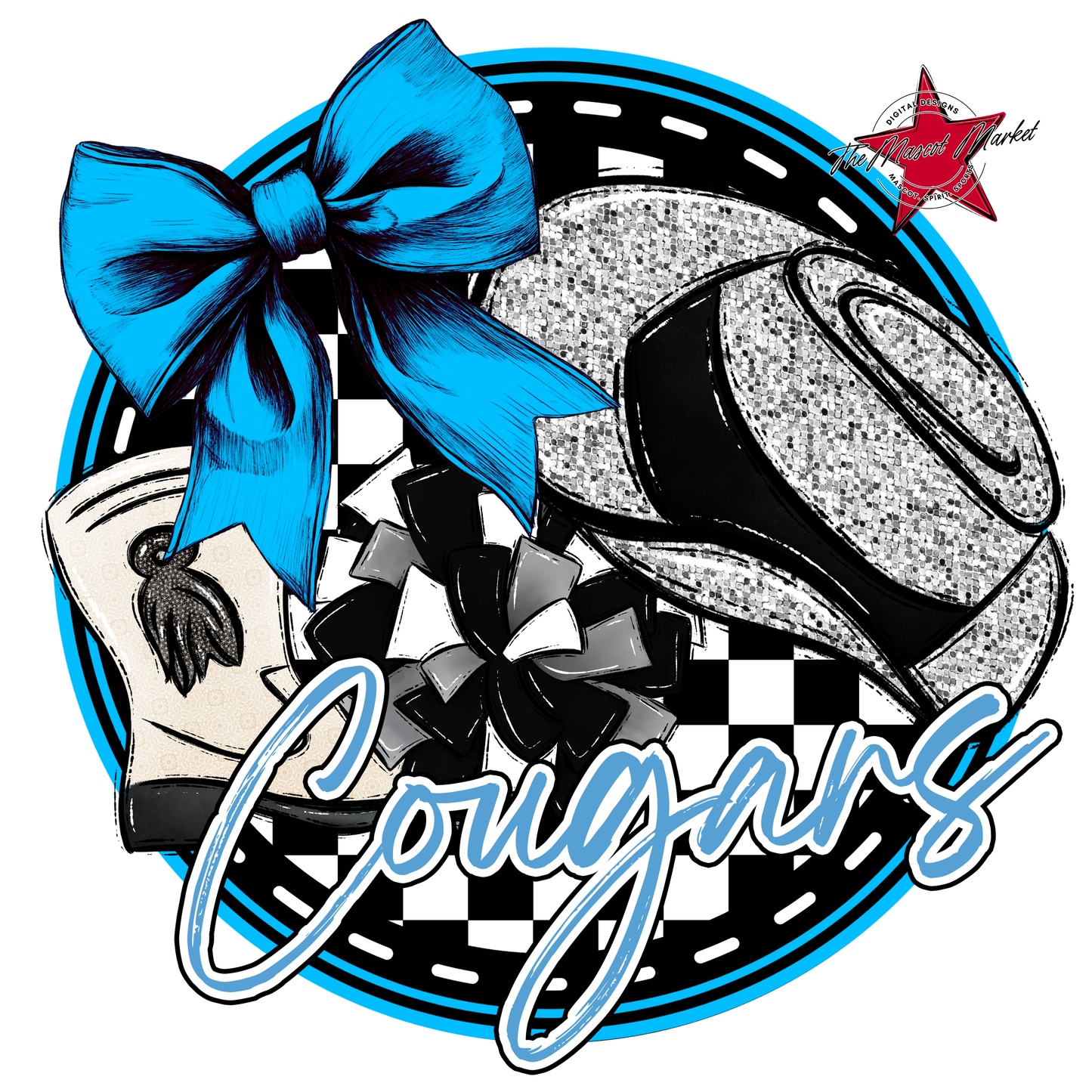 Cougars Circle Drillteam Design-Carolina Blue