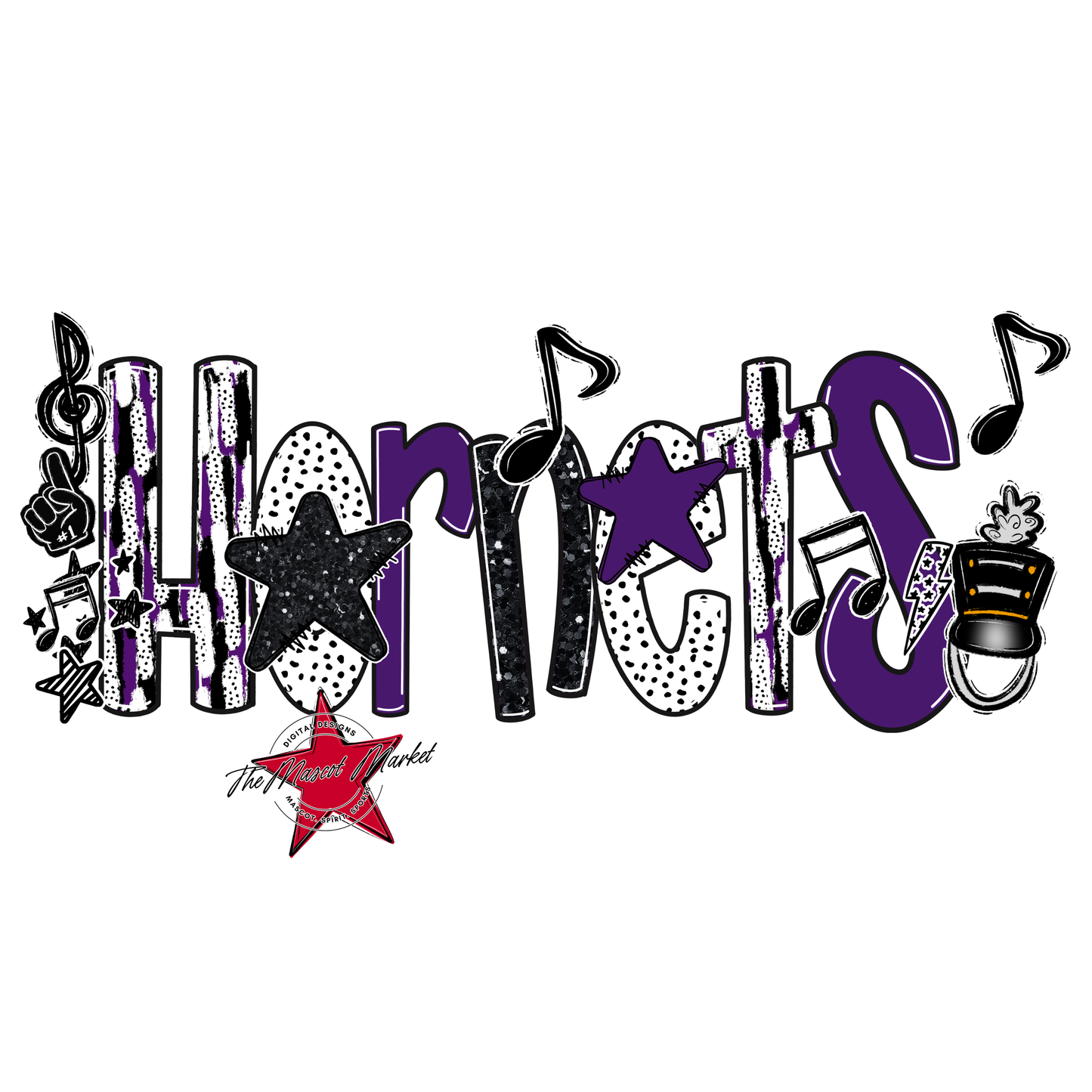 Hornets Band Scrape-Purple