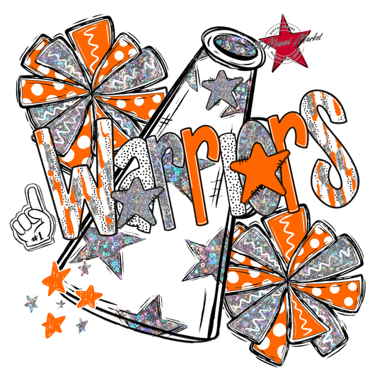 Warriors Cheer Megaphone Scrape-Orange