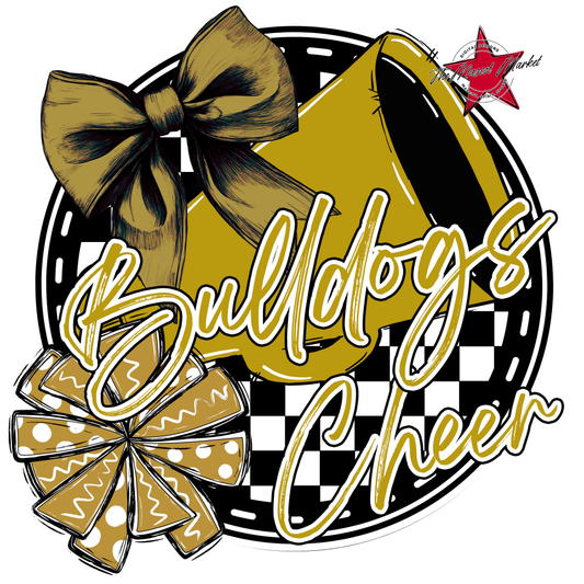 Bulldogs Circle Cheer Design-Gold