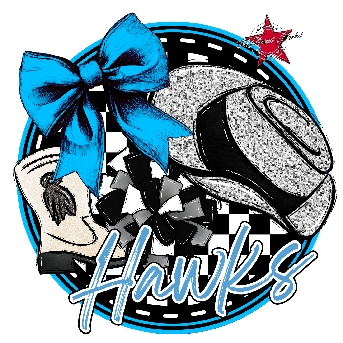 Hawks Circle Drillteam Design-Carolina Blue