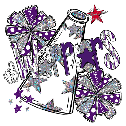 Warriors Cheer Megaphone Scrape-Purple