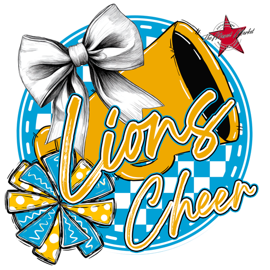 Lions Circle Cheer Design-Carolina Blue-Yellow