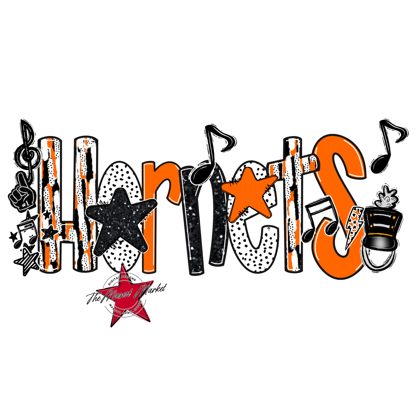 Hornets Band Scrape-Orange