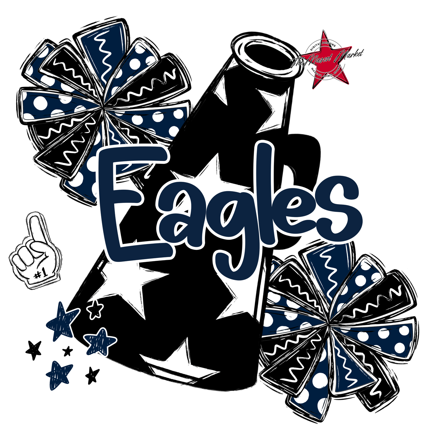 Eagles Alpha Cheer Megaphone-Navy