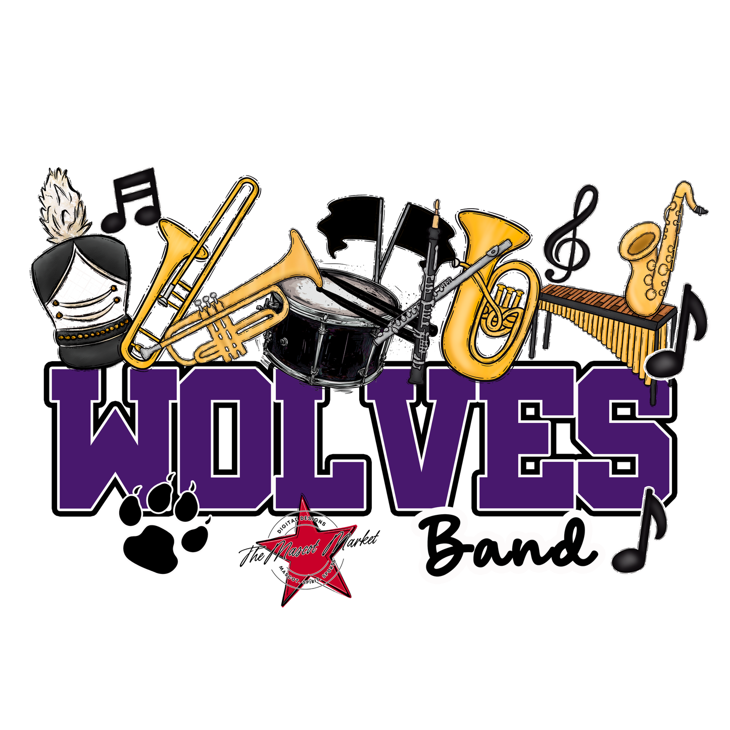Wolves Varsity Band-Purple