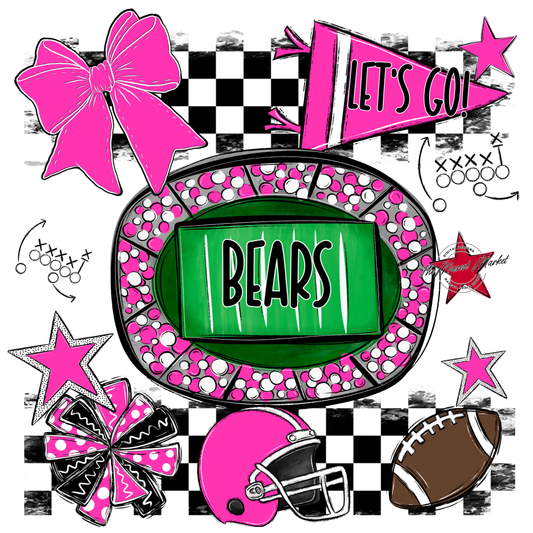 Bears Checker Spirit Design-Pink