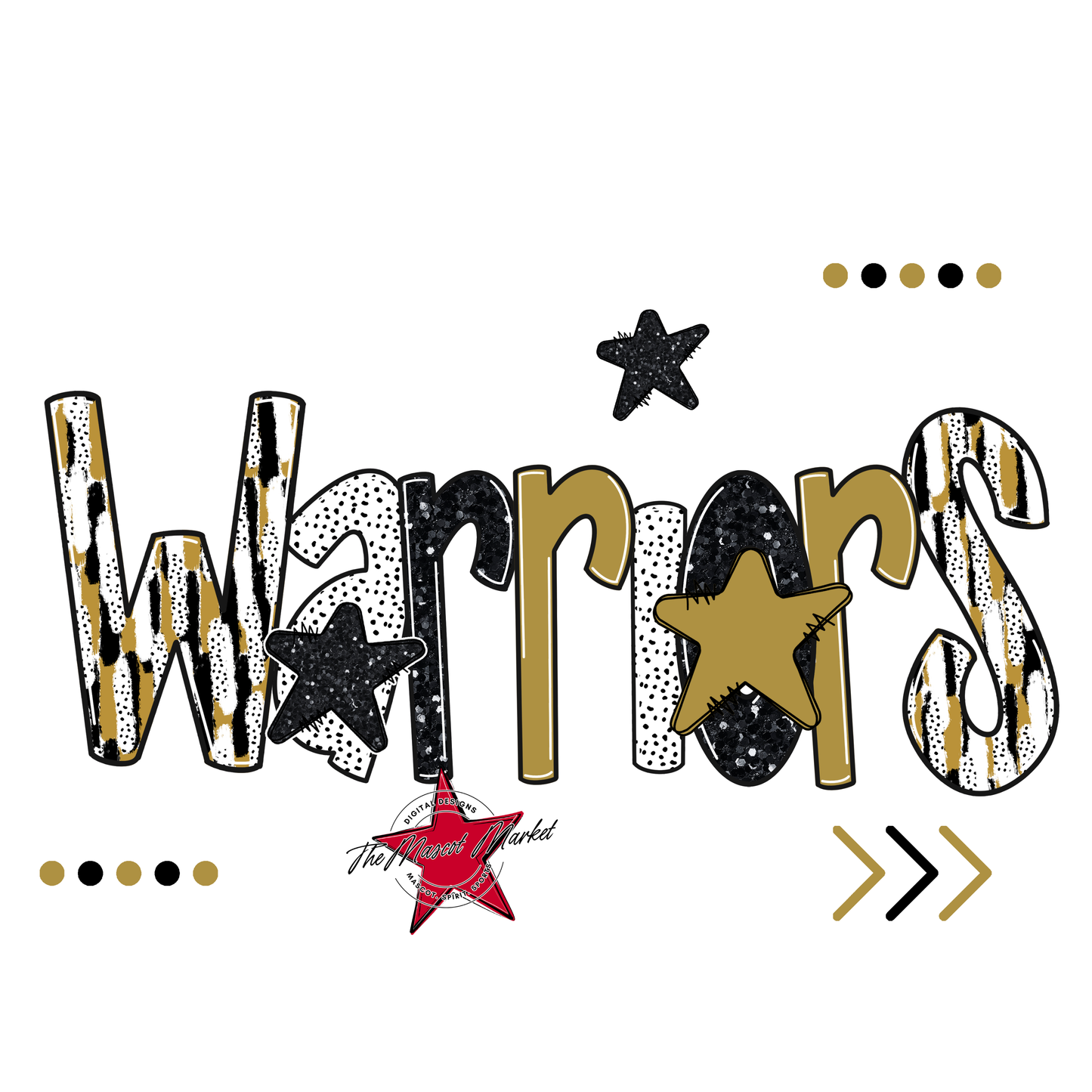 Warriors Brushstroke Alpha w Arrows-Gold