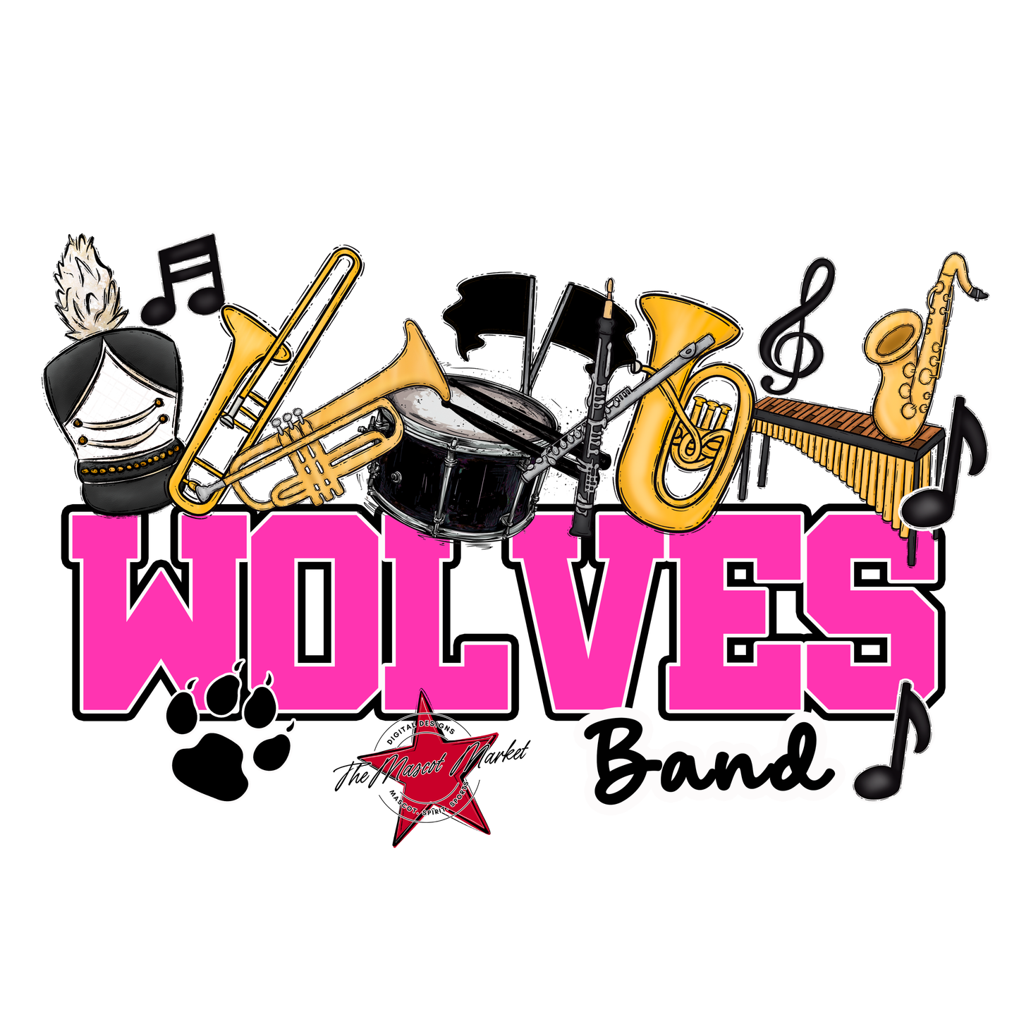 Wolves Varsity Band-Pink