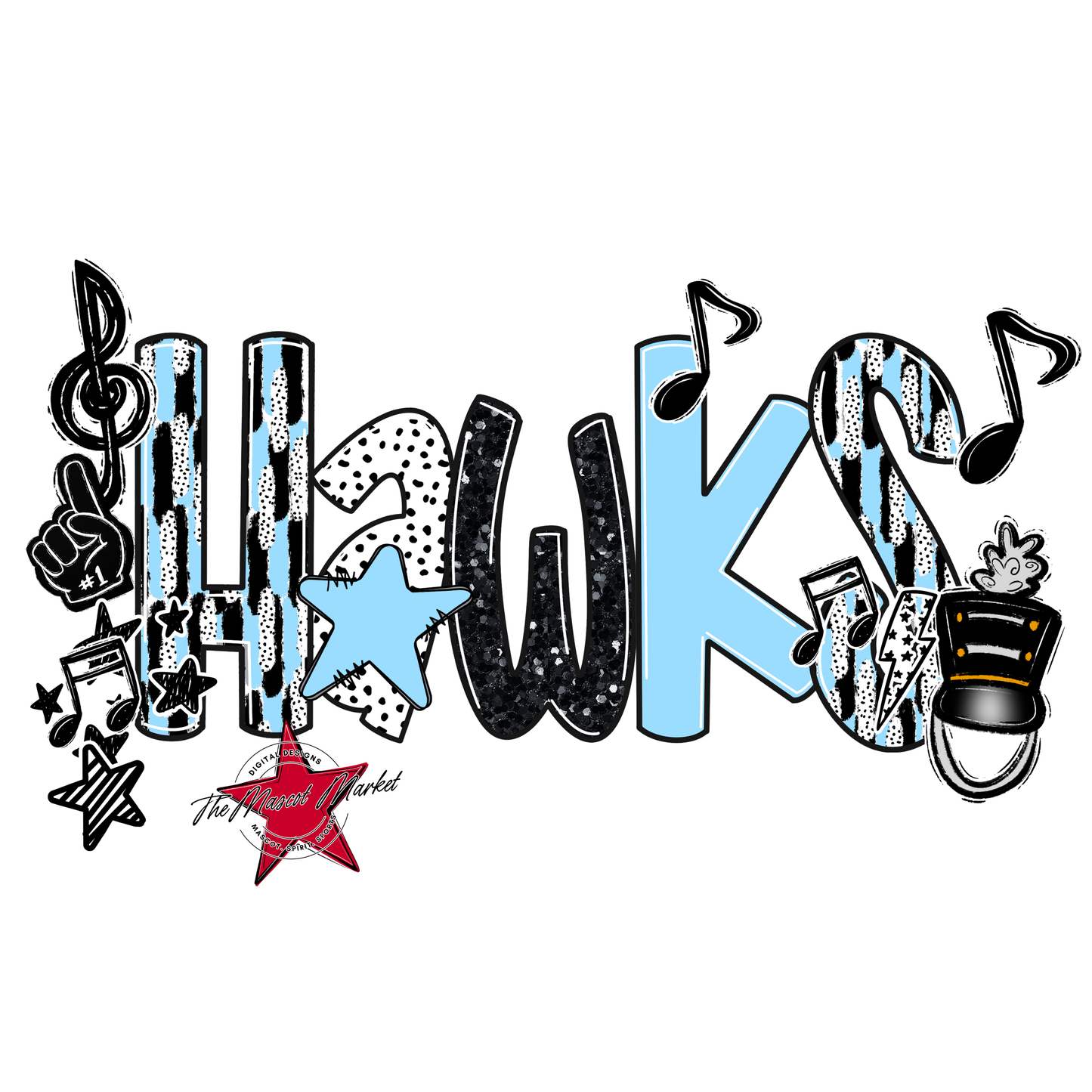 Hawks Band Scrape-Columbia Blue