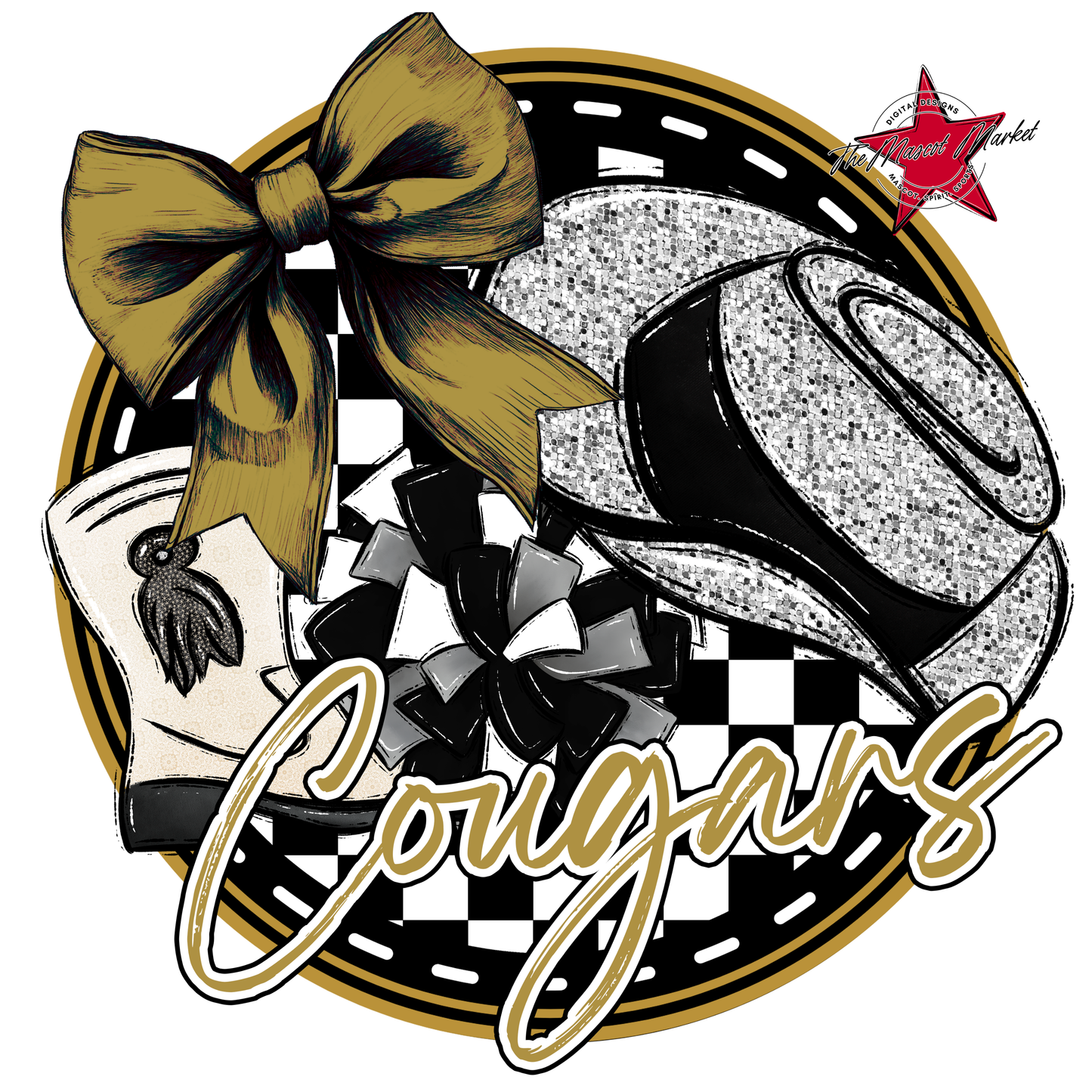 Cougars Circle Drillteam Design-Gold