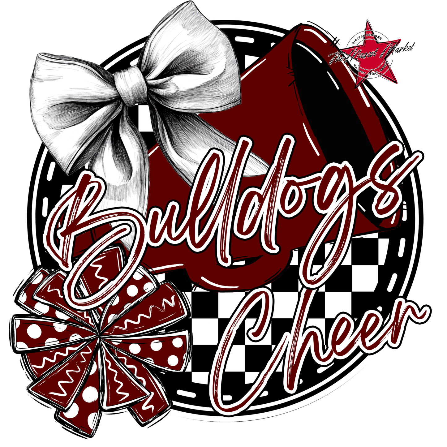 Bulldogs Circle Cheer Design-Maroon