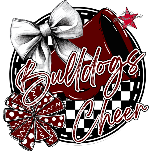 Bulldogs Circle Cheer Design-Maroon