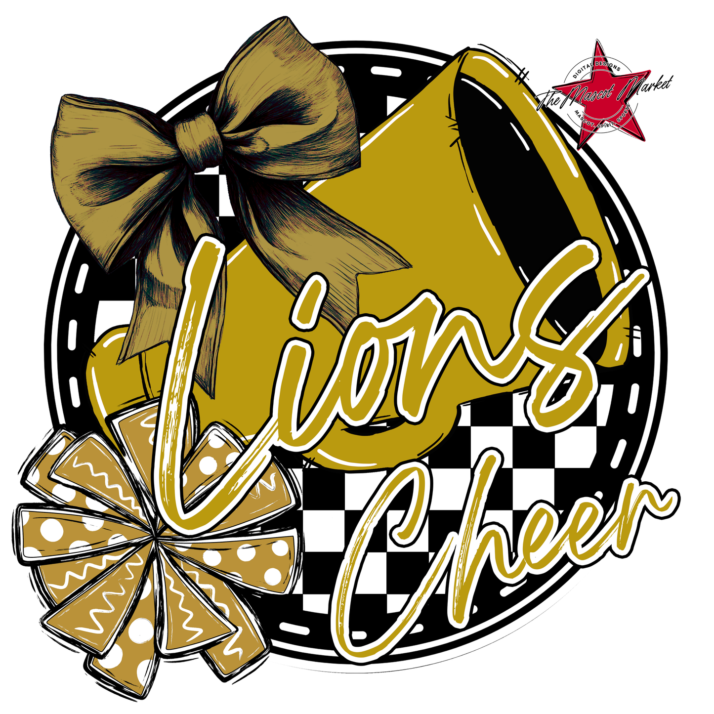 Lions Circle Cheer Design-Gold