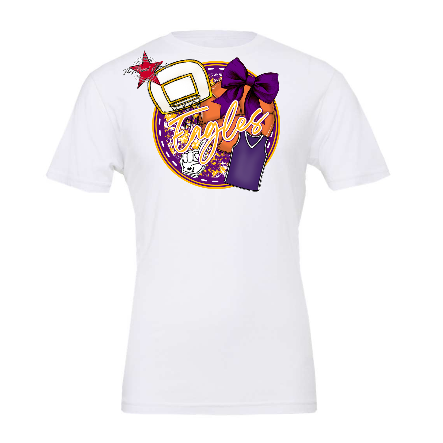 Eagles Circle Basketball Design-Purple-Yellow