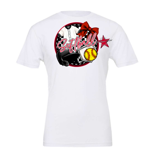 Circle Softball Design-Red
