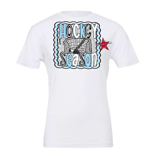 It's Hockey Season Dot Design-Columbia Blue