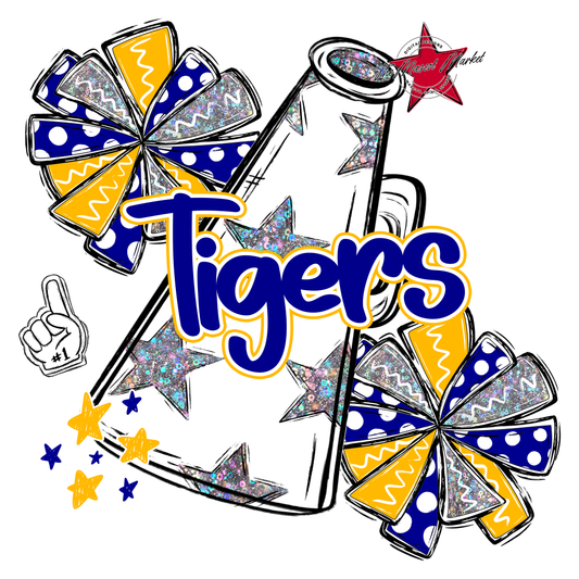 Tigers Alpha Megaphone Design-Blue-Yellow