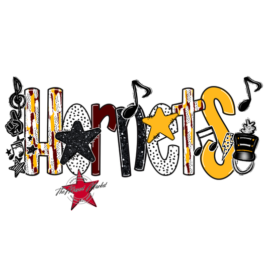 Hornets Band Scrape-Maroon-Yellow