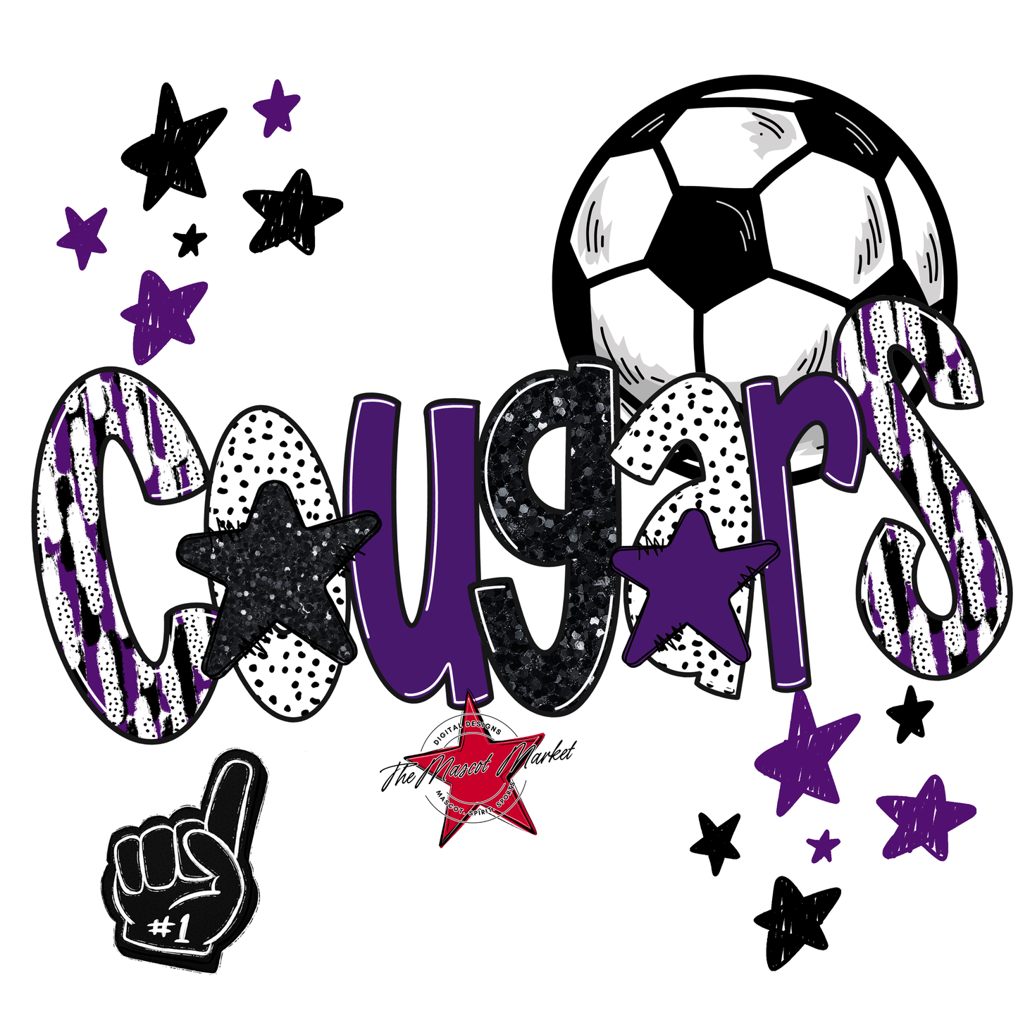 Cougars Soccer Scrape-Purple