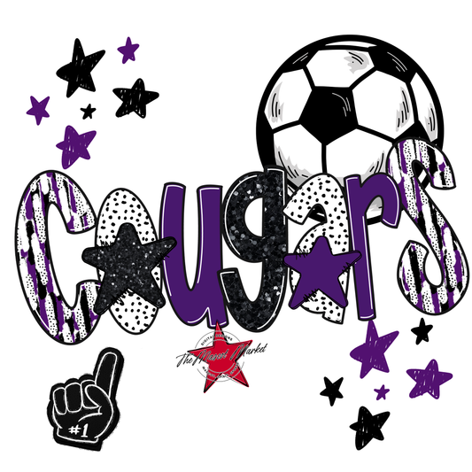 Cougars Soccer Scrape-Purple