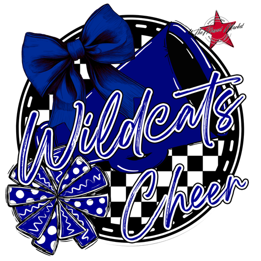 Wildcats Circle Cheer Design-Blue