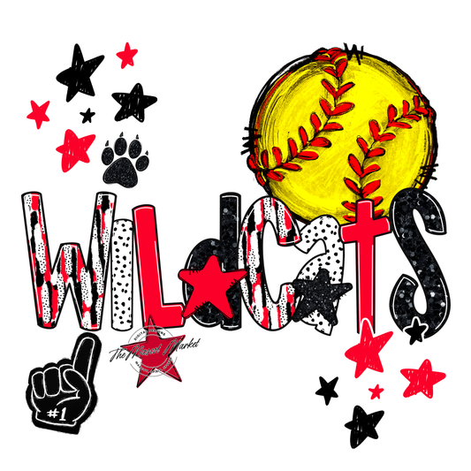 Wildcats Softball Scrape-Bright Red