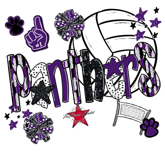 Panthers Volleyball Scrape-Purple