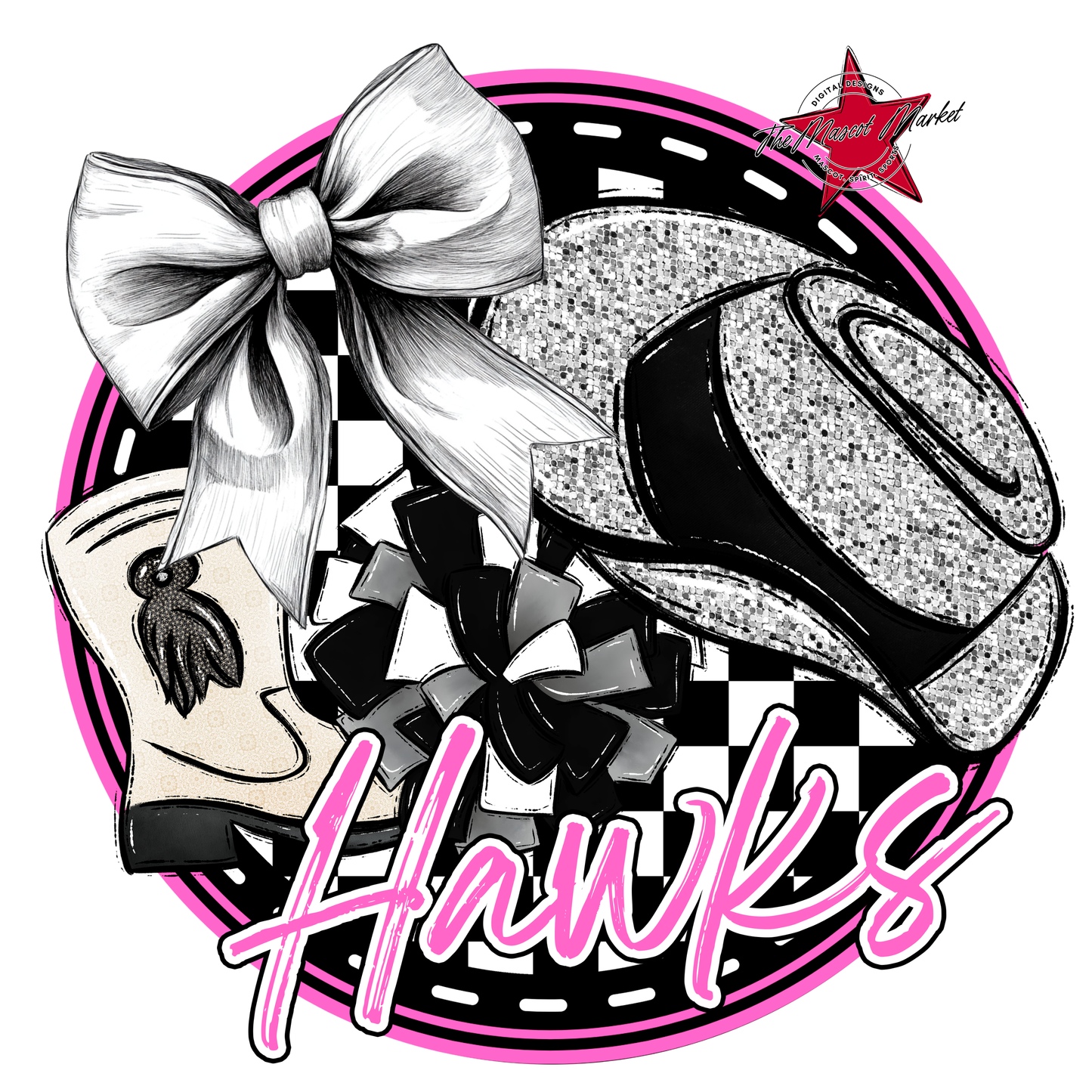 Hawks Circle Drillteam Design-Baby Pink
