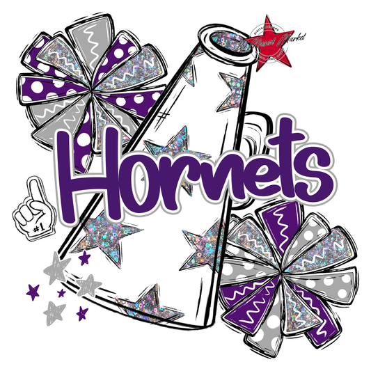 Hornets Alpha Megaphone Design-Purple-Grey