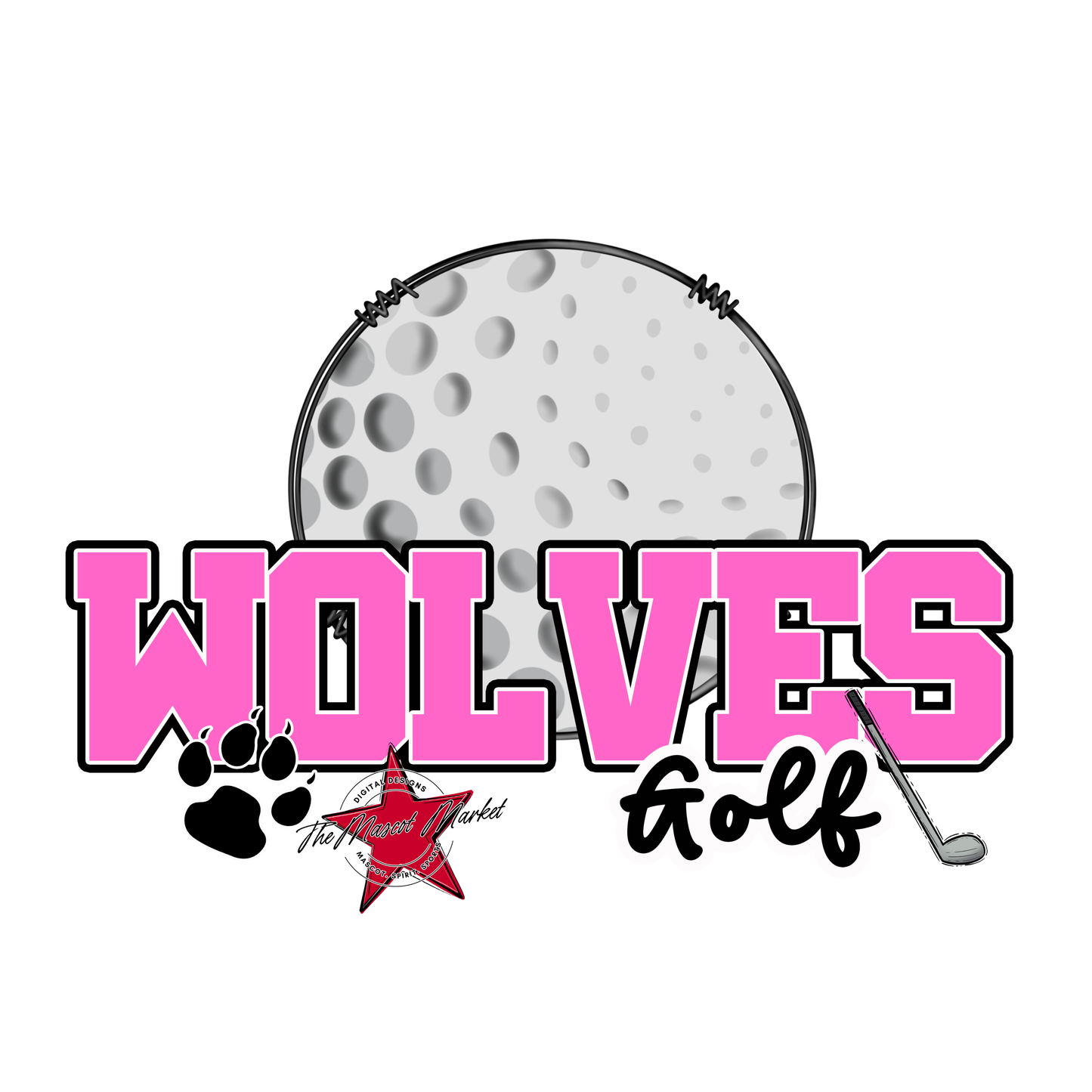 Wolves Varsity Golf-Baby Pink