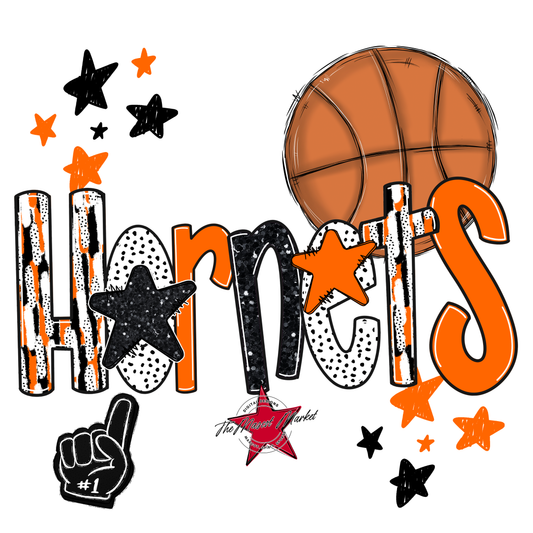 Hornets Basketball Scrape-Orange