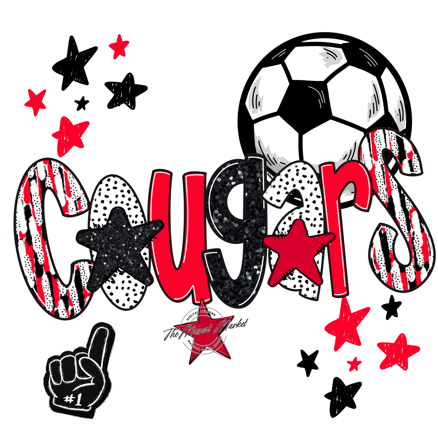 Cougars Soccer Scrape-Red