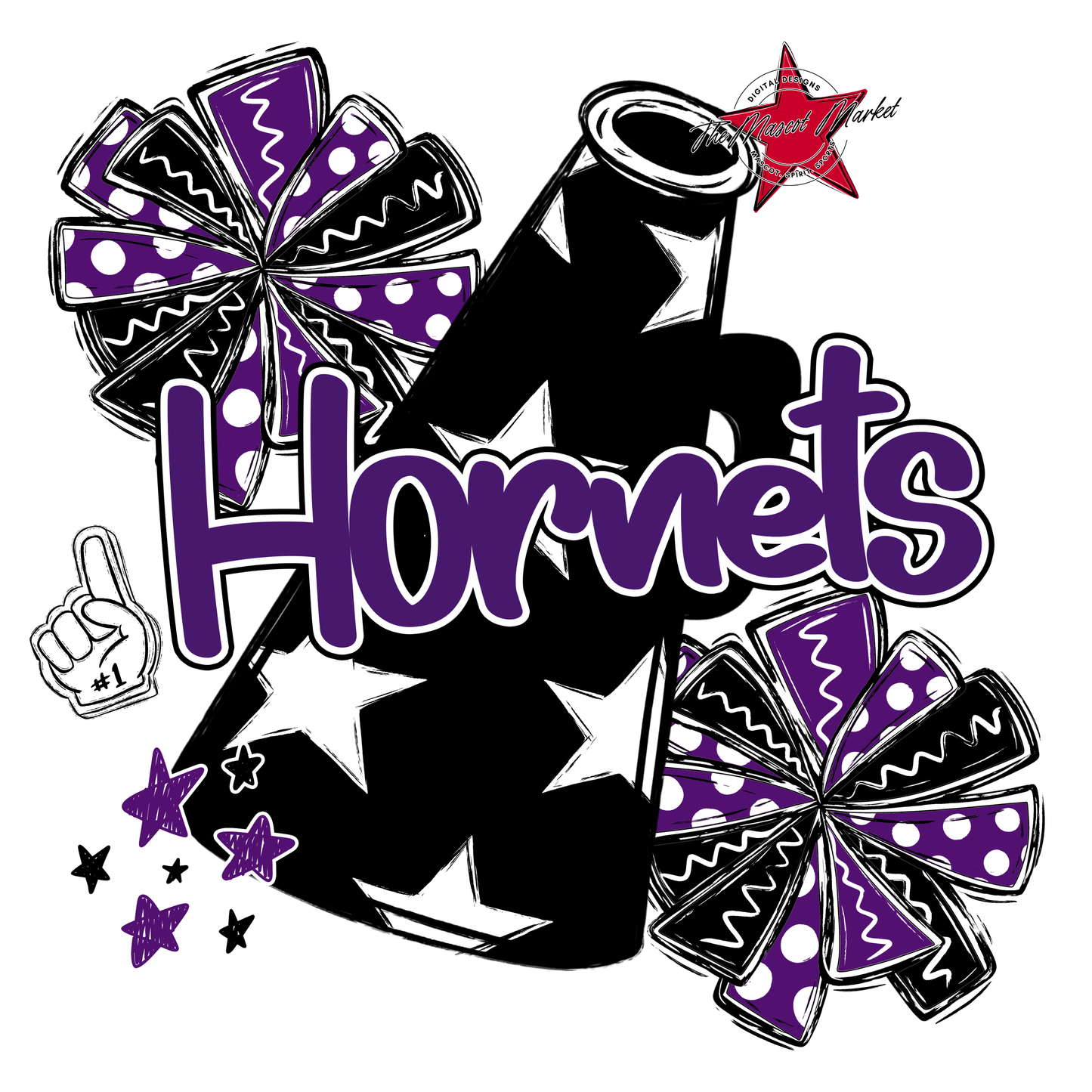 Hornets Alpha Megaphone Design-Purple