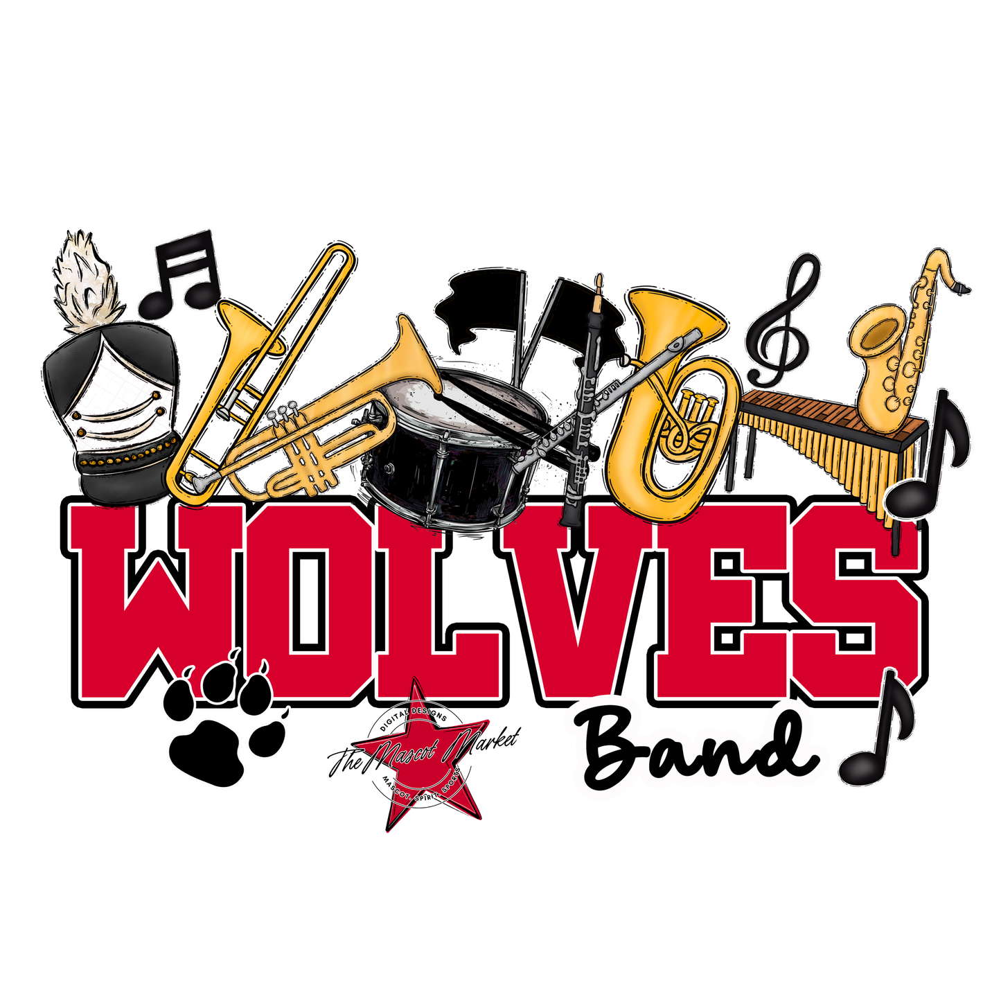 Wolves Varsity Band-Red