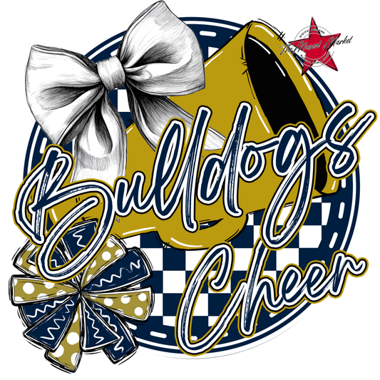 Bulldogs Circle Cheer Design-Navy-Gold