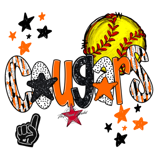 Cougars Softball Scrape-Orange