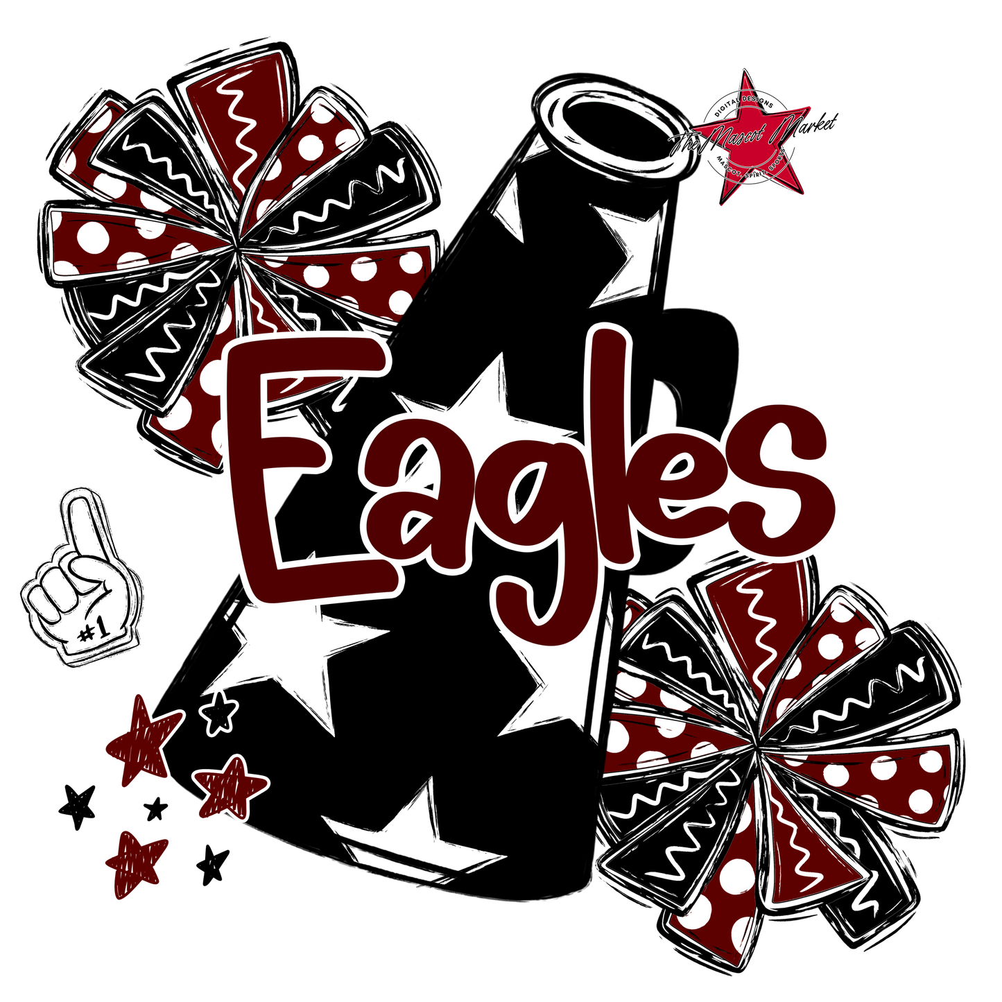 Eagles Alpha Cheer Megaphone-Maroon