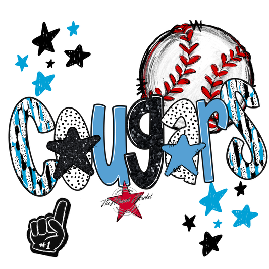 Cougars Baseball Scrape-Carolina Blue