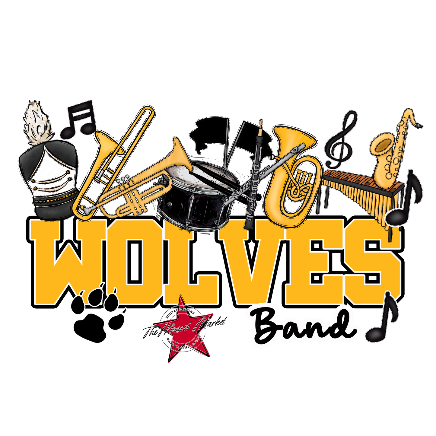 Wolves Varsity Band-Yellow
