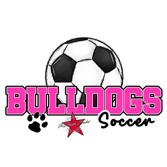 Bulldogs Checkers Soccer Spirit Design-Pink