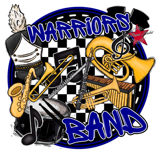 Warriors Circle Band Design-Blue
