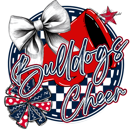 Bulldogs Circle Cheer Design-Navy-Red