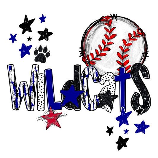 Wildcats Baseball Scrape-Blue
