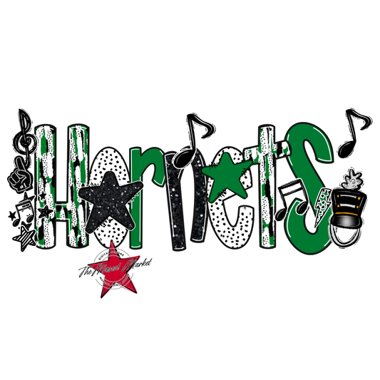 Hornets Band Scrape-Kelly Green