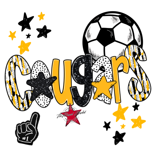 Cougars Soccer Scrape-Yellow