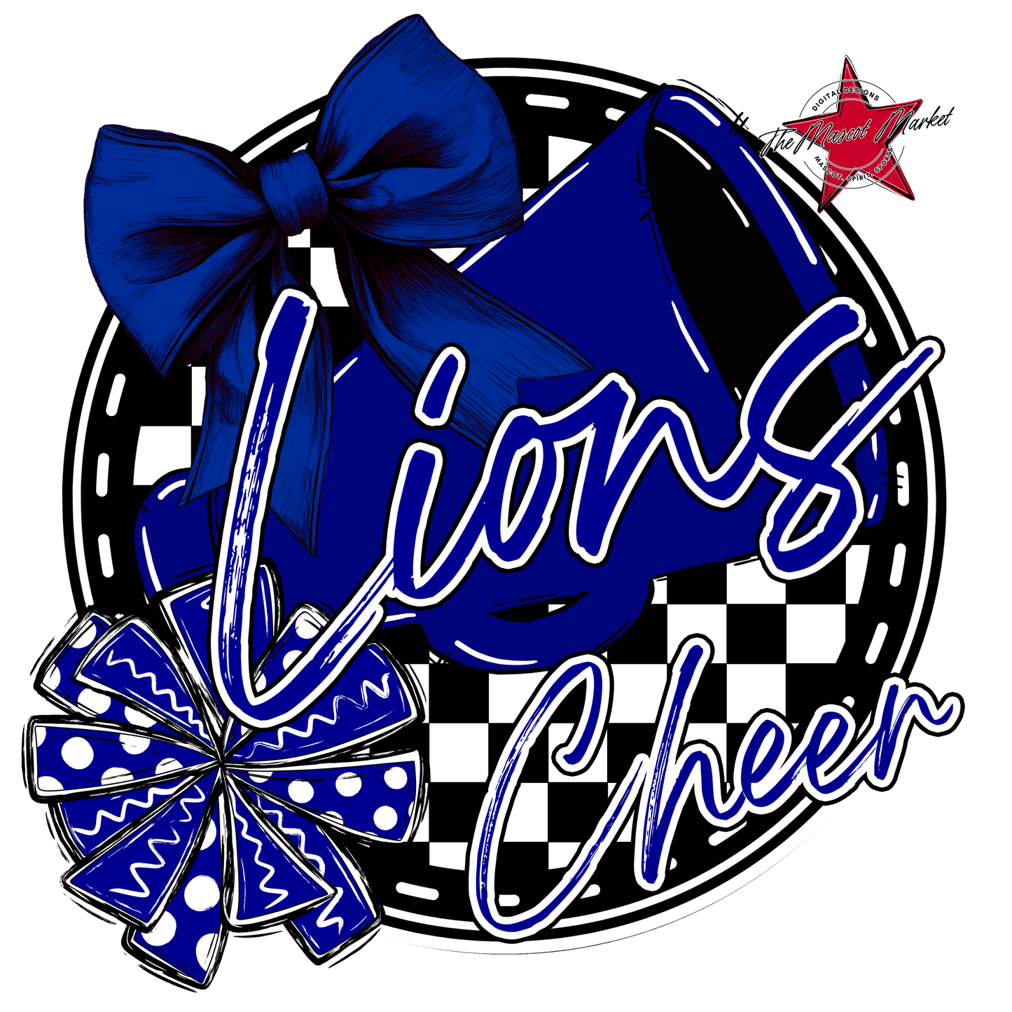 Lions Circle Cheer Design-Blue