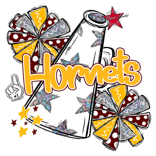 Hornets Alpha Megaphone Design-Maroon-Yellow